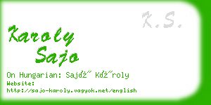 karoly sajo business card